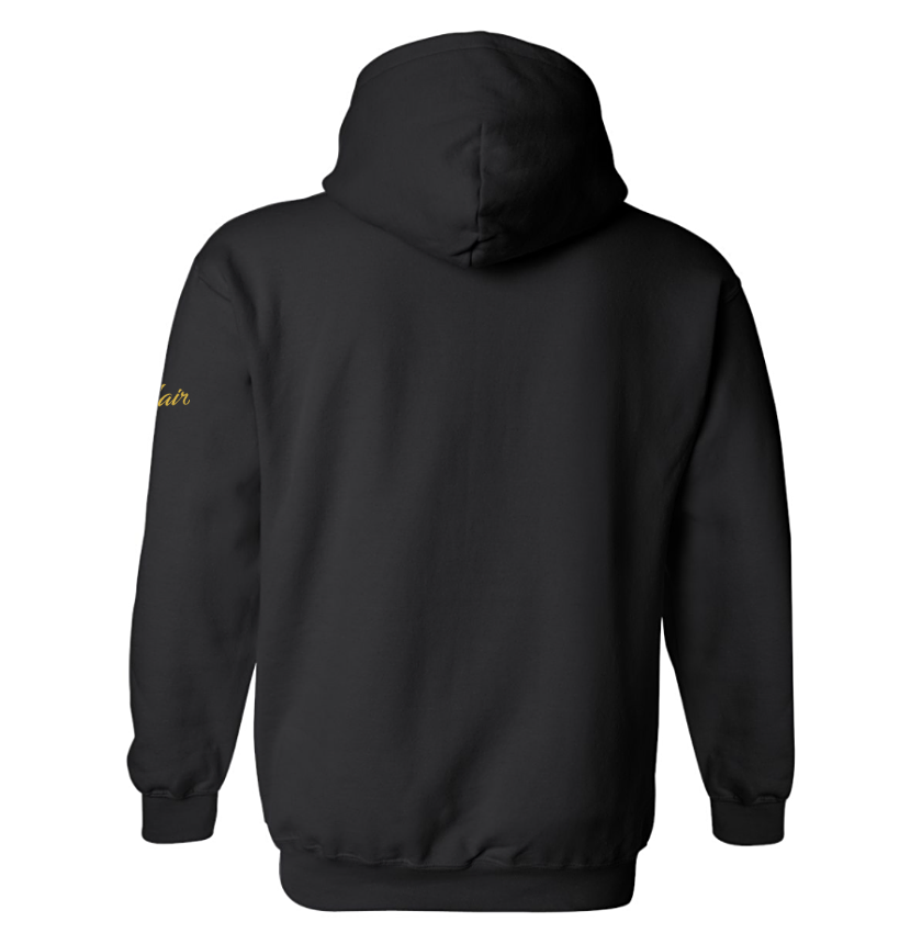 Belair Black Color Flame Design Unisex Hooded Sweatshirt