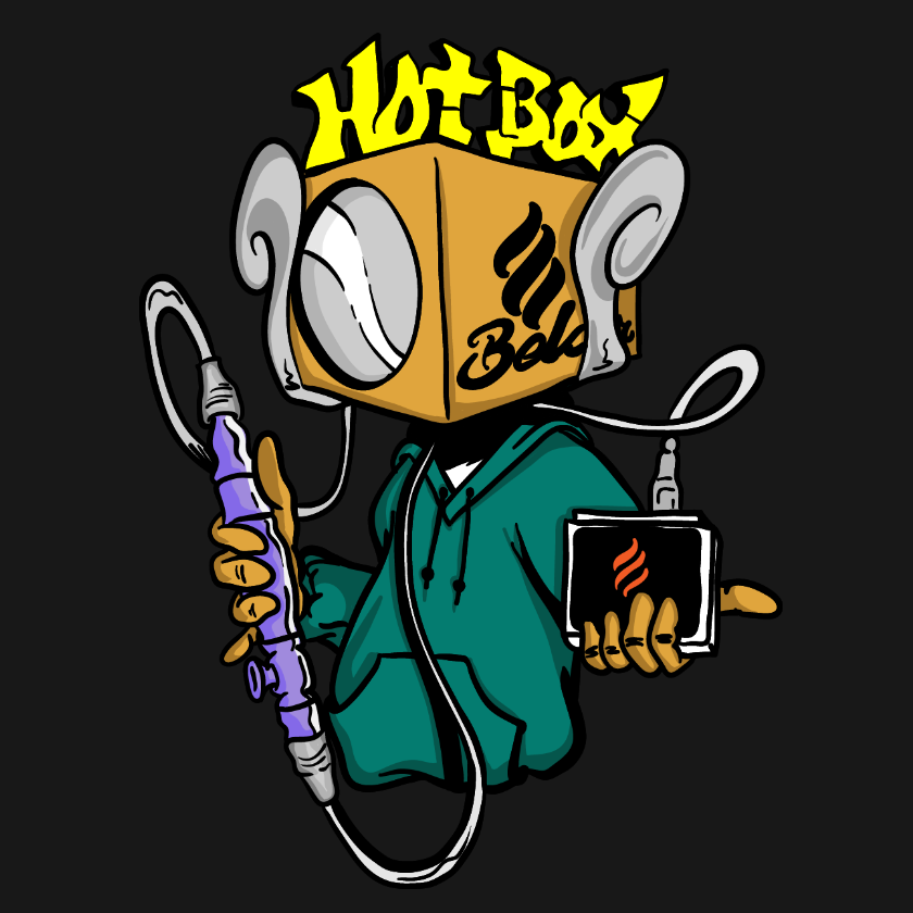 Belair Black Color HotBox Design Unisex Cotton T-Shirt
