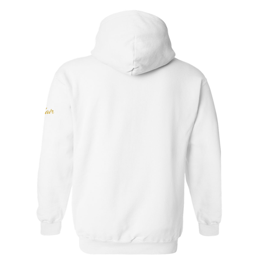 Belair White Color Flame Design Unisex Hooded Sweatshirt