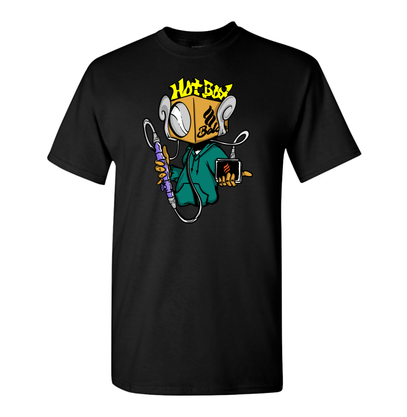 Belair Black Color HotBox Design Unisex Cotton T-Shirt