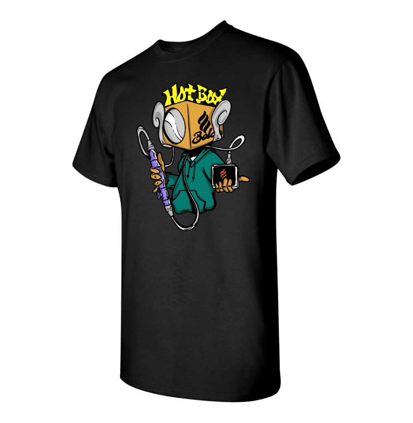 Belair Black Color HotBox Design Unisex Cotton T-Shirt