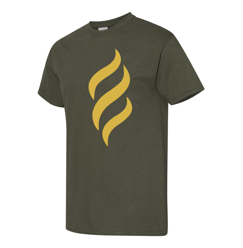 Belair Green Color Flame Design Unisex Cotton T-Shirt