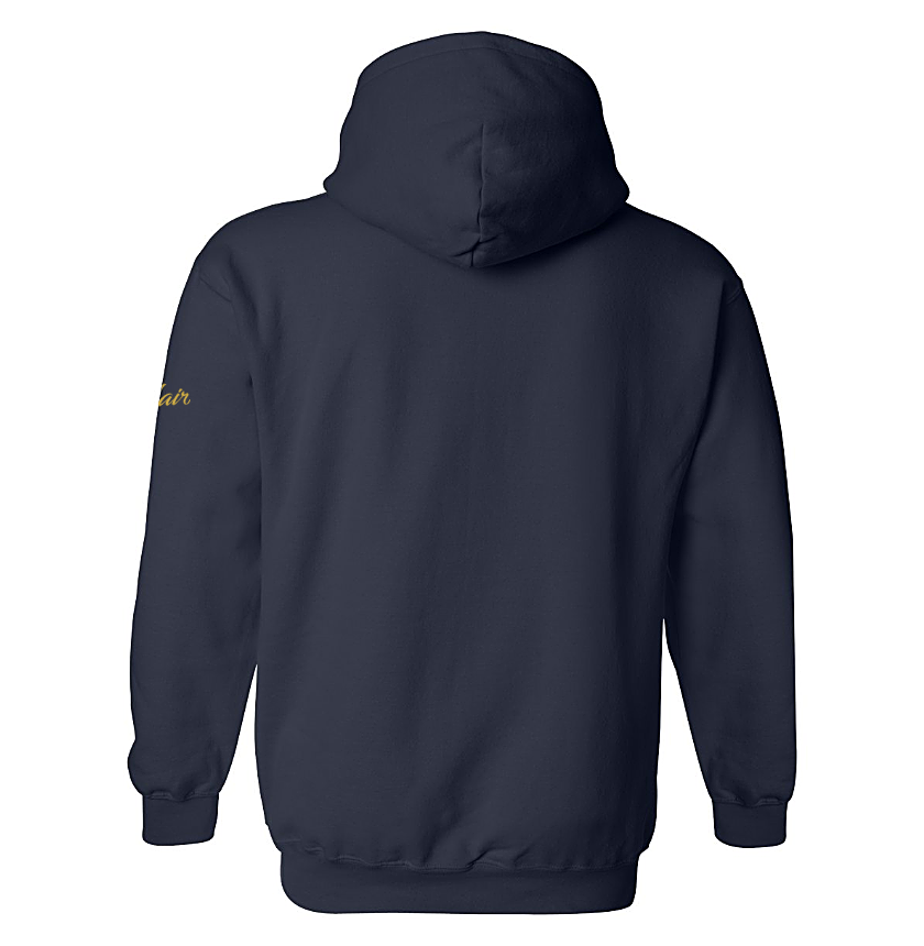 Belair Navy Color Flame Design Unisex Hooded Sweatshirt