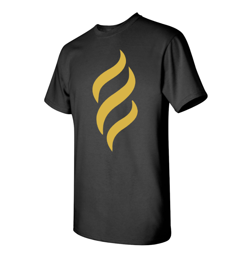 Belair Black Color Flame Design Unisex Cotton T-Shirt