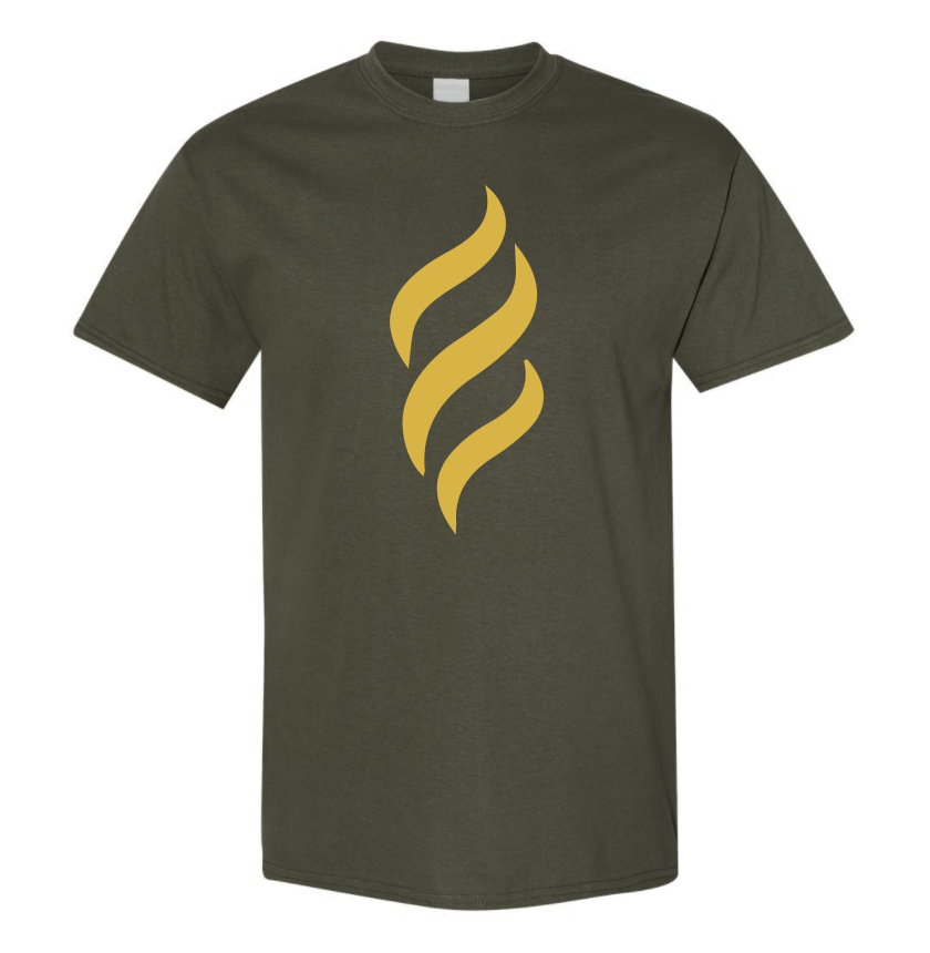 Belair Green Color Flame Design Unisex Cotton T-Shirt