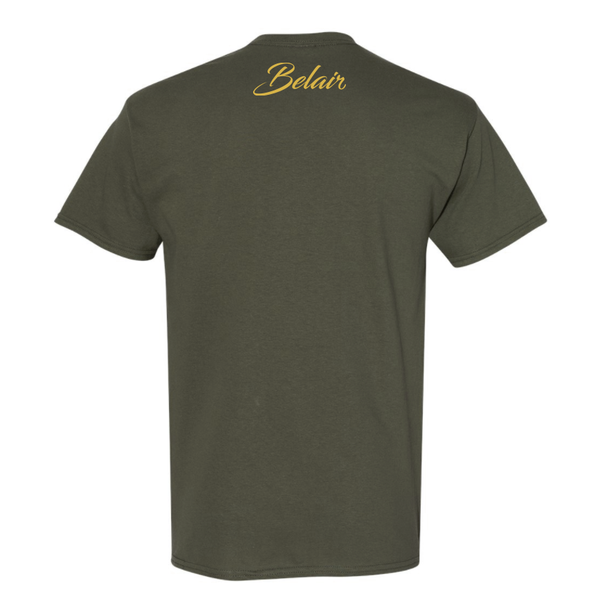 Belair Green Color Flame Design Unisex Cotton T-Shirt