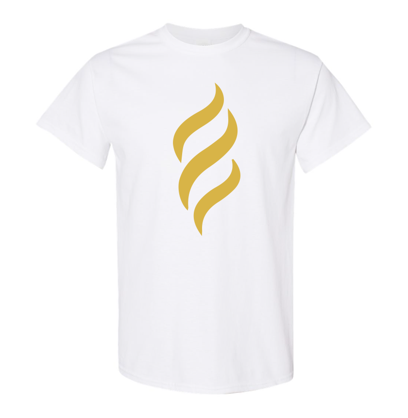 Belair White Color Flame Design Unisex Cotton T-Shirt